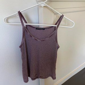 Brandy Melville maroon and white striped tank